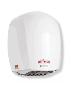 White Aluminium Airforce Hand Dryer 1.1kW ide/front view on a white background - BC0323