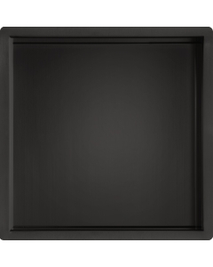 JTP VOS Matt Black Square Shower Niche 300mm x 300mm - Front View