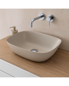 Prestige Bawtry Matt Latte 460 x 320mm Resin Countertop Wash Sink Basin lifestyle - CNPW109918