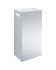 Wall Mounted 34 Litre Prestige Stainless Steel Waste Bin Image of side view on a white background - WP152/DP5116
