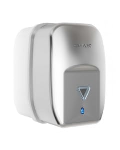 Genwec 1200ml Automatic Soap Dispenser Brushed Stainless Steel image on a white background - side view - GW04200401