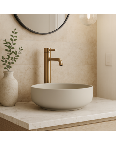 Abode Cava 375mm Round Sink Basin - Pebble Grey Lifestyle 
 ABB1006 