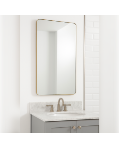 Abode Mayar Tablet Mirror in situ 450mm x 900mm - Brushed Brass  ABM1023