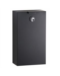 Bobrick Matt Black Surface Mounted Sanitary Disposal Bin - 1.9L image on a white background - B35139.MBLK
