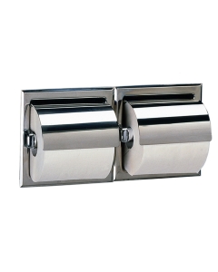 Recessed Dual Toilet Tissue Dispenser With Hood