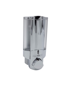 Dolphin Single Shower Soap Dispenser - 300ml polished chrome dispenser on a white background - BC624-1C