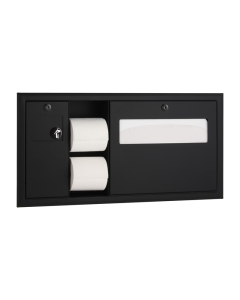 Bobrick Matt Black Recessed Toilet Tissue, Seat Cover and Waste Disposal image - B3091.MBLK