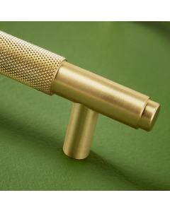 Scudo Knurled 400mm Handle - Brushed Brass