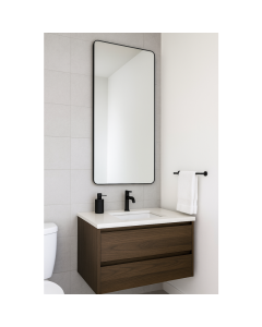 Abode Mayar Tablet Mirror 450mm x 900mm -Matt Black ABM1022 in Situ