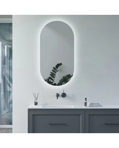 Roundhay 400mm Oblong Back-Lit LED Mirror - In Situ