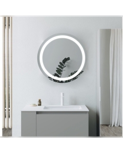 Hooton 600mm Round Front-Lit LED Mirror - In Situ