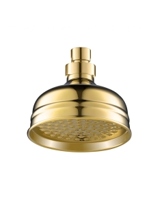 JTP Grosvenor Victorian Polished Gold Shower Heads - 125mm and 200mm - GROSVPG125-200