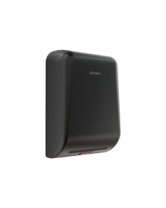 Genwec Matt Black Stainless Steel Exo Hand Dryer - 1kW side on view of unit on a white background - GW01210403