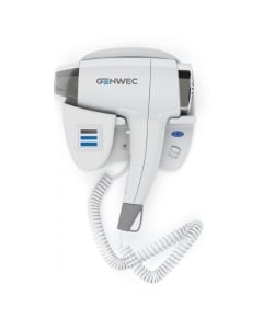 Genwec 1400W PONTIA White Hair Dryer close up front view on a white background - GW02020100