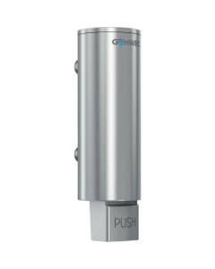 Genwec Cylindrical 300ml Brushed Stainless Steel Soap Dispenser close up image - GW04060401
