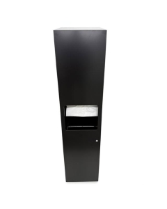 Paper Towel and 13L Bin Combination Recessed Smooth Matt Black - Front