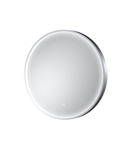 Nuie Mensa 600mm Polished Chrome Round LED Mirror on a white background LQ743