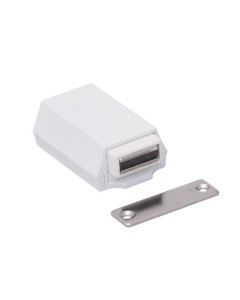 Sugatsune Push to Open Touch Latch - White Close up on white background ML-ZN80-WT Prestige washrooms