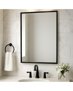 Bobrick Welded Frame Mirror Matt Black 1220mm x 610mm in situ