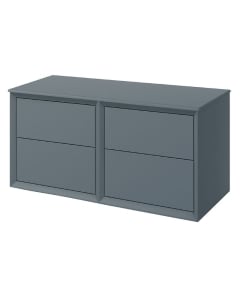 Ponte Matt Storm Blue 1200mm Wall Hung 4 Drawer Basin Unit Run & Top CNPW108477