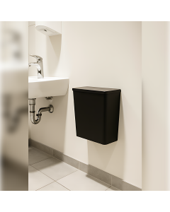Smooth Matt Black Prestige 7lt Sanitary bin Lifestyle 
PRES-6150403-SMB