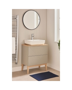 Prestige Featherstone Matt Oat 810mm Floor Standing 2 Drawer Basin Unit lifestyle - CNPW108506