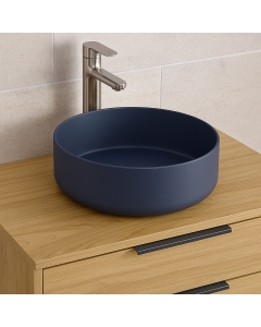 Prestige Hatfield Matt Deep Blue 355mm Ceramic Round Washbowl & Waste 
