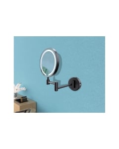 Prestige Holme Round LED Wall Mounted Cosmetic Mirror - Black lifestyle  -  CNPW107588