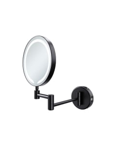 Prestige Holme Round LED Wall Mounted Cosmetic Mirror - Black image - CNPW107588