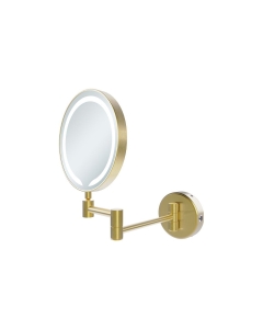 Prestige Holme Round LED Wall Mounted Cosmetic Mirror - Brushed Brass image - CNPW107589