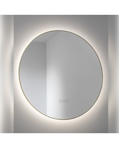 Abode Mayar 600mm Round LED Mirror - Brushed Brass