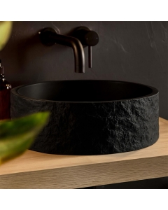 Scudo Rok Round Sink Basin - Black - IN SITU