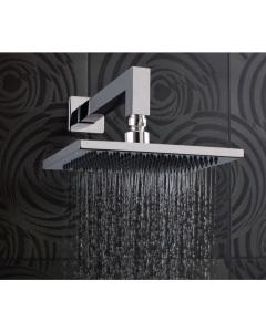 JTP Sam Square Wall Mounted Polished Chrome 400mm Shower Arm image in situ - C021003