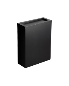 Opal Matt Black Steel 30 Litre Waste Bin With Flap Lid image on a white background  - WB30-FLAP-BK