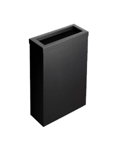 Opal Matt Black Steel 50 Litre Waste Bin With Chute Lid on a white back ground - WB50-LID-BK