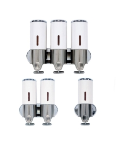 Shower Soap Dispensers White ABS Stainless Steel - Double