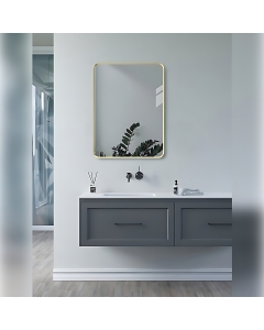 Yorvik Brushed Brass Rectangle Mirror - 600x800mm lifestyle CNPW106268