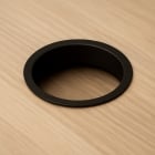 Prestige Sugatsune 170mm Stainless Steel Circular Waste Chute Smooth Matt Black in situ - AN-DH015-HLSMB