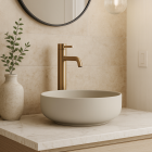 Abode Cava 375mm Round Sink Basin - Pebble Grey Lifestyle 
 ABB1006 