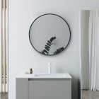 Yorvik Round Mirror - Matt Black 500mm lifestyle  CNPW106262