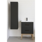 Prestige Matt Graphite Grey Featherstone 350mm Wall Hung 1 Door Tall Unit