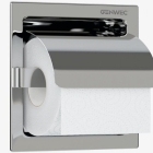 Genwec Polished Stainless Steel Recessed Single Toilet Roll Holder Close up image on a white background - GW03090402