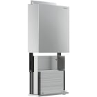 Genwec Brushed Stainless Steel Behind Mirror Fixed Paper Dispenser side view on a plain white background - GW03 29 04 01