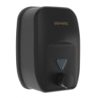 Genwec 1800ml Black Stainless Steel Wall Mounted Manual Soap Dispenser side view image on a plain white background - GW04210403