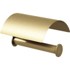 Genwec Nimbus Brushed Gold Single Toilet Roll Holder With Cover Plain Image