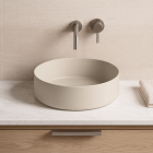 Prestige Hatfield Ceramic Round Washbowl & Waste - Matt Latte 355mm lifestyle CNPW109915 