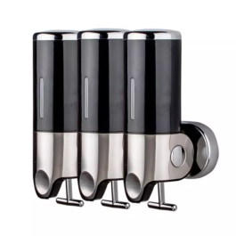 Shower Soap Dispensers Black ABS Stainless Steel