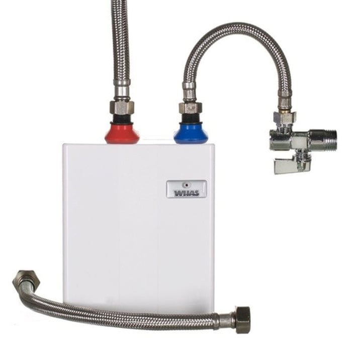Perfect 55 Instant Water Heater on a white background P55 - With Hoses