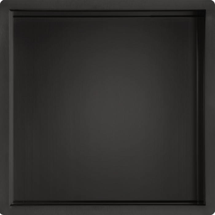 JTP VOS Matt Black Square Shower Niche 300mm x 300mm - Front View