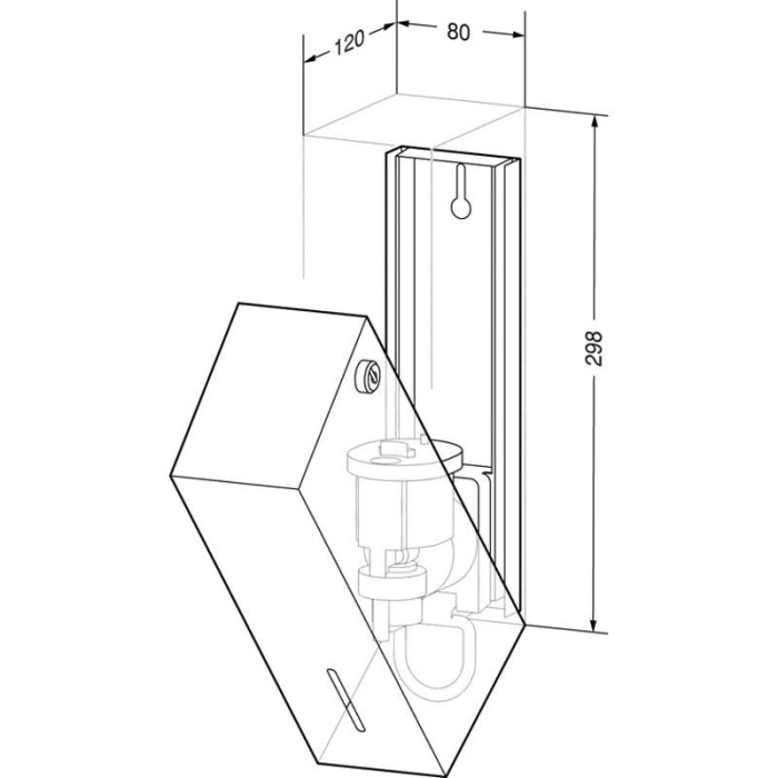 Wall Mounted Brushed Stainless Steel 400ml Foam Soap Dispenser CAD Drawing - WP103/DP1107